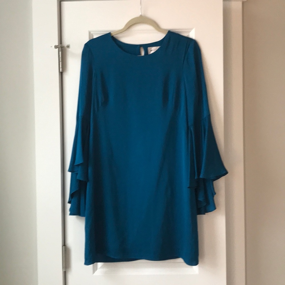 Turquoise Silk Milly Mini Dress